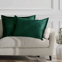 Zestaw 2 poszewek welwetowych z falbaną SIDE 50x70 zielona AmeliaHome