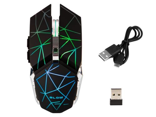 MYSZKA GAMINGOWA DLA GRACZY BEZPRZEWODOWA MYSZ OPTYCZNA LED RGB + PODKŁADKA na Arena.pl