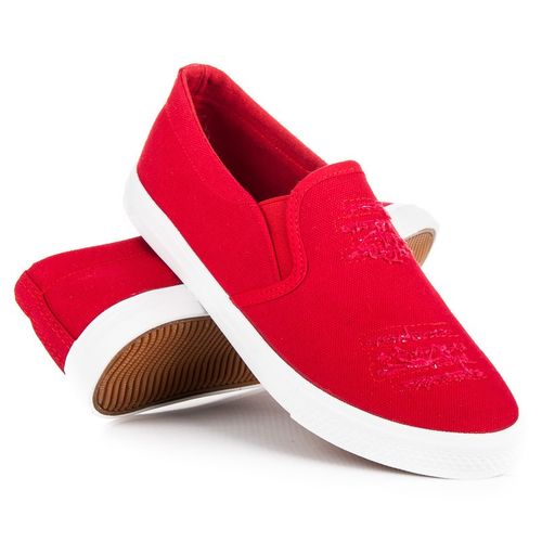 CZERWONE TRAMPKI SLIP ON Rozmiar - 39 na Arena.pl