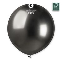 Balon shiny srebrny ciemny grafitowy #090, 48 cm 1 szt.