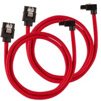 Kabel SATA Corsair Premium 60cm sleeved 2szt (kątowe) Czerwone