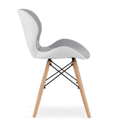 Krzesło LAGO ekoskóra - szaro-białe x 4 na Arena.pl