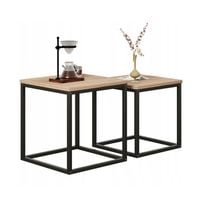 STOLIK KAWOWY ŁAWA STÓŁ ZESTAW STOLIKÓW 2w1 LOFT INDUSTRIALNY JASNY BRĄZ