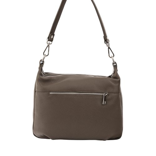 Skórzana torebka z zamszowym akcentem - Beżowa ciemna na Arena.pl