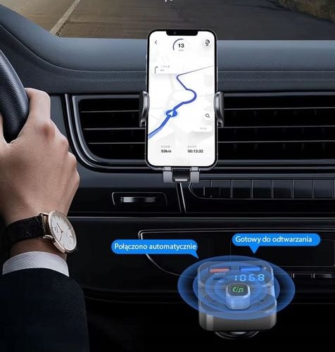 TRANSMITER FM BLUETOOTH 5.3 DRMZ SZYBKA ŁADOWARKA QC3.0 PD 36W USB na Arena.pl