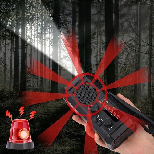 PRZENOŚNE RADIO SOLARNE KORBKA ALARM DYNAMO AWARYJNE LATARKA 10000mAh na Arena.pl