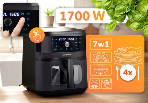 FRYTKOWNICA BEZTŁUSZCZOWA XL AIR FRYER DUŻA FRYTOWNICA 8L BERDSEN na Arena.pl