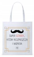 Dla Dziadka Na Prezent Torba Eco Biała Shopper Z Nadrukiem Ze Zdjęciem