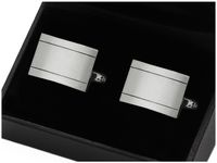 SATYNOWE STALOWE + PUDEŁKO Spinki Spinka do Mankietów Koszuli GREG d1-4