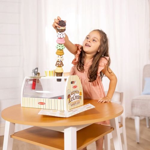 Lodziarnia Akcesoria Lody Drewniany Zestaw 28 el Prezent Melissa and Doug na Arena.pl