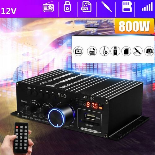 WZMACNIACZ AMPLITUNER RADIO SAMOCHODOWE GŁOŚNIK KARAOKE BLUETOOTH + na Arena.pl
