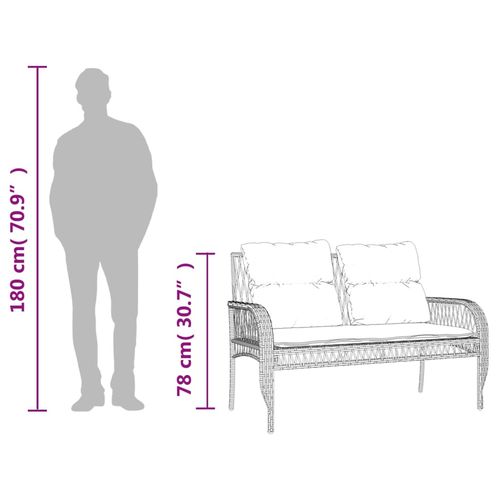 4-cz zestaw wypoczynkowy do ogrodu, poduszki, brązowy rattan PE na Arena.pl