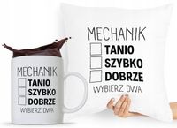 Zestaw Poduszka + Kubek Dla Mechanika Prezent Z Nadrukiem Ze Zdjęciem