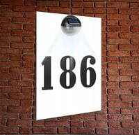 biała TABLICZKA ADRESOWA oświetlona led pionowa nierdzewna numer domu 40x30