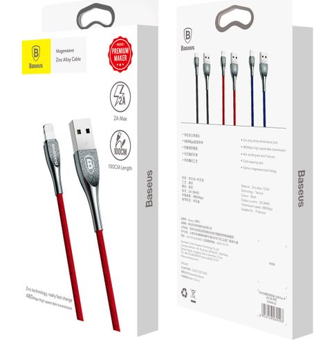 Kabel USB lightning Iphone Baseus Zinc 100cm 2A QC czerwony na Arena.pl