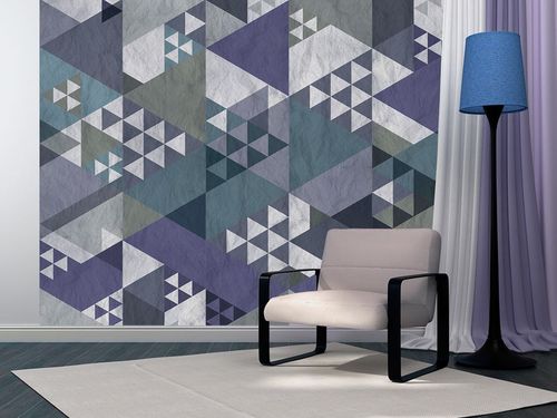 Fototapeta - Niebieski patchwork Rozmiar - 50x1000 na Arena.pl