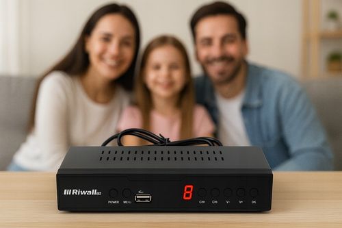 Dekoder DVB-T2 HEVC H.265 Riwall TVCONTROL Tuner TV Full HD HDMI USB na Arena.pl