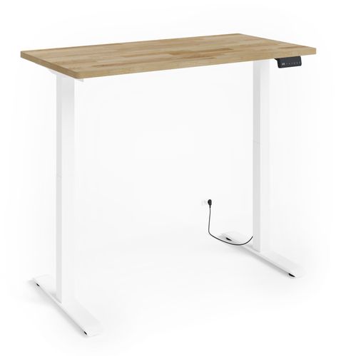 Biurko elektryczne  BIMOTION 2S 120x80x3 cm 72-120 cm biały / fornir dąb na Arena.pl