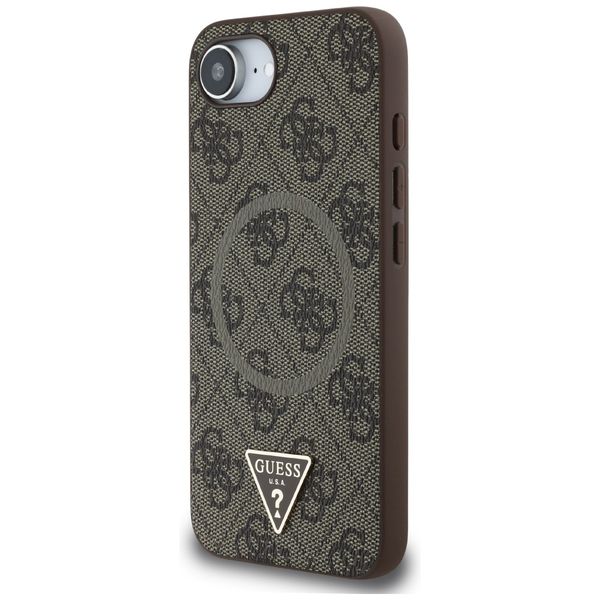 etui guess 4g ring triangle logo magsafe do iphone 16e brązowy zdjęcie 2