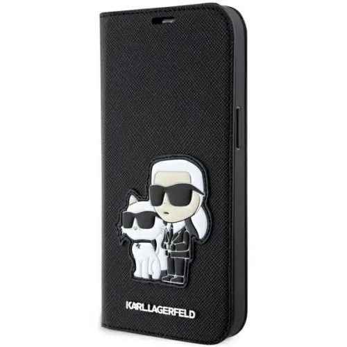 Etui Karl Lagerfeld Saffiano Karl&Choupette na iPhone 14 Pro - czarne na Arena.pl