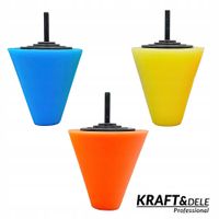Gąbki polerskie stożek do felg 150 mm zestaw 3 sztuki KD1592