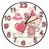 ZEGAR ścienny PREZENT dla dziecka duży wybór wzorów + twój tekst IMIĘ