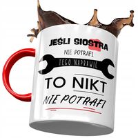 Kubek Czerwony Dla Siostry Na Urodziny Na Prezent Z Nadrukiem Ze Zdjęciem