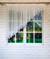 Firana gotowa 400x140,skos lewy,woal,15cm angielka