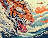 Plakat 76x60,5cm Tygrys Na Fali