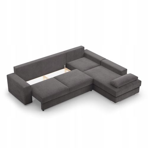 NAROŻNIK VELANO CIEMNY SZARY Rogówka KANAPA Rozkładana z Funkcją Spania na Arena.pl