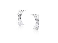 Eleganckie rodowane srebrne kolczyki celebrytki nieskończoność infinity z cyrkoniami srebro 925 Z1546E