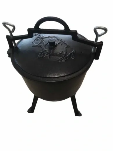 EMALIOWANY KOCIOŁEK 4L - gar garnek myśliwski żeliwny węgierski prażonki zdjęcie 2