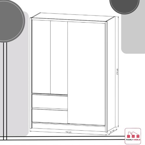 SZAFA GARDEROBA PRZESUWNA LILIA BIAŁA ARTISAN 150CM DUŻA DRĄŻEK LUSTRO na Arena.pl