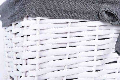 Koszyk wiklinowy 30x20x15 cm - biało-szary na Arena.pl