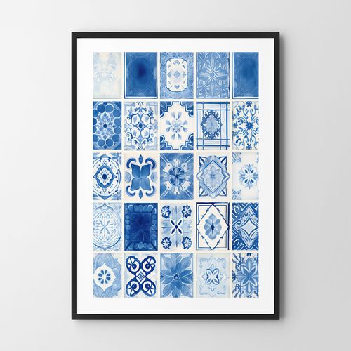 Plakat niebieskie kafelki 30x40 cm na Arena.pl