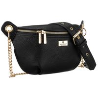 saszetka damska ze skóry ekologicznej w czarnym kolorze, jednokomorowa