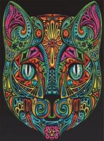 KOLOROWANKA WELWETOWA 47x35CM KOT COLORVELVET