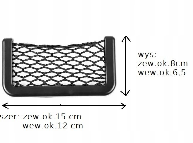 Siatka Organizer Kieszeń Auto Samochód NAKLEJKA 3M zdjęcie 6