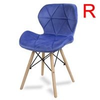 Krzesło na drewnianych bukowych nogach tapicerowane nowoczesne stylowe welurowe do salonu biura jasno niebieskie 024V-LBL WF