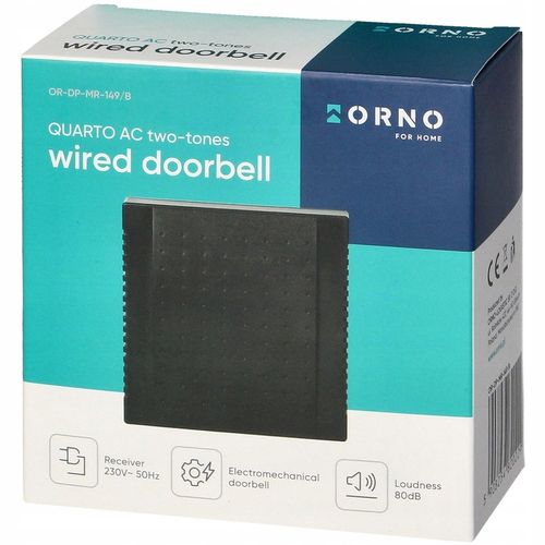 DZWONEK DO DRZWI PRZEWODOWY BIM-BAM 2-TONOWY 230V DO BLOKU DOMU CZARNY na Arena.pl