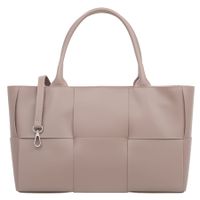 VERA PELLE torebka skórzana klasyczna pleciona z paskiem V623 c.różowa