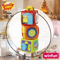 SMILY PLAY Wieża z klocków kolorowa kostka sensoryczna edukacyjna 3m+