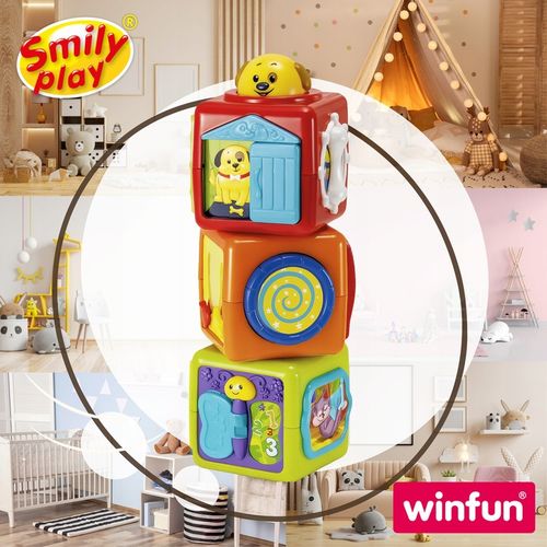 SMILY PLAY Wieża z klocków kolorowa kostka sensoryczna edukacyjna 3m+ na Arena.pl