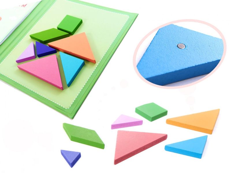 Książeczka magnetyczna układanka klocki 3D tangram zdjęcie 4