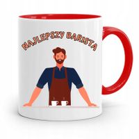 Dla Baristy Baristki Kawiarki Kubek Czerwony Z Nadrukiem Ze Zdjęciem
