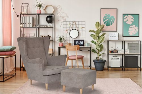 Fotel uszak ARI skandynawski  cytrynowy akcent do relaksu na Arena.pl