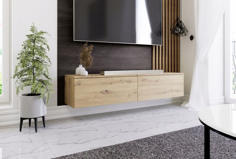 Wisząca szafka RTV 150cm dąb artisan zdjęcie 4