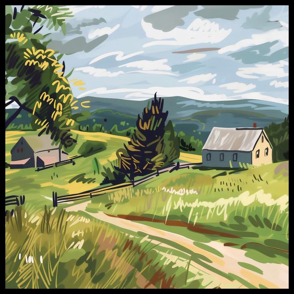 Plakat 80x80cm Bujna Wieś zdjęcie 2