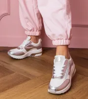 Białe sneakersy z cyrkoniami i metaliczną wstawką Garsi 40