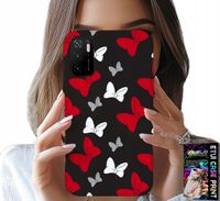 ETUI DO XIAOMI POCO M3 PRO 5G - KOKARDKI CZERWONO BIAŁE MYSZKA, WZORY